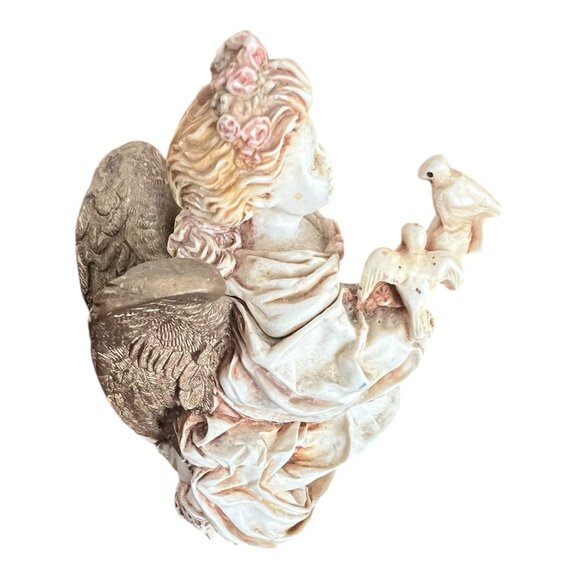 Harmony Kingdom La Gardienne Made in England trinket box Angel/birds 3.5" Tall - Picture 2 of 7
